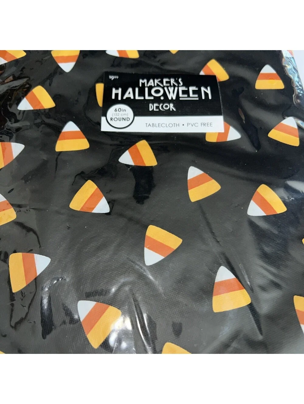 Or a Flannel Back 60 Inch Round Halloween Table Cloth